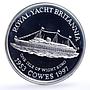 Isle of Wight 1 euro Seafaring Yacht Britannia Ship Steamship silver coin 1997