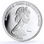 Turks and Caicos Islands 20 crowns Columbus Sighting New World silver coin 1989