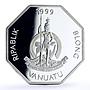 Vanuatu 50 vatu Seafaring Zelee Ship Clipper proof silver coin 1999