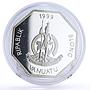 Vanuatu 50 vatu Seafaring Zelee Ship Clipper proof silver coin 1999