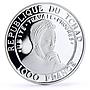 Chad 1000 francs Seafaring Arabic Warship Ship Clipper proof silver coin 2001