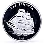 Ivory Coast 1000 francs Seafaring Dar Pomorza Ship Clipper silver coin 2010