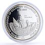 Turks and Caicos Islands 20 crowns Columbus Santa Maria Ship silver coin 1989