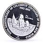 Turks and Caicos Islands 20 crowns Columbus Santa Maria Ship silver coin 1989