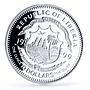 Liberia 10 dollars Seafaring Endeavour Ship Clipper James Cook silver coin 1999
