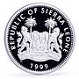 Sierra Leone 10 dollars Seafaring Ship Clipper Amerigo Vespucci silver coin 1999