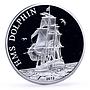 Tokelau 5 dollars Seafaring HMS Dolphin Ship Clipper proof silver coin 2012