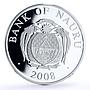 Nauru 10 dollars Seafaring Greif 1951 Ship Clipper proof silver coin 2008