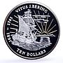 British Virgin Islands 10 dollars Vitus Bering Ship Clipper silver coin 2011