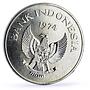 Indonesia 2000 rupiah Conservation Wildlife Javan Tiger Fauna silver coin 1974