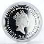 Pitcairn Islands 2 dollars Year of the Rabbit colored silver coin 2011