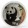 China 10 yuan Panda Series colorized silver coin 2002