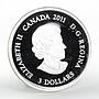 Canada 3 dollars May Emerald crystal silver coin 2011