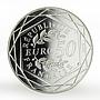 France 50 euro Peace - Spring Summer bird silver coin 2014