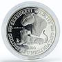 Tanzania 2500 shilings Wildlife Leopard animal proof silver coin 1998