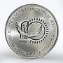 Kazakhstan 50 tenge 10 Years of Independence copper-nickel coin 2001