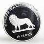 Congo 10 francs Olympic Games Sydney Coubertin silver coin 2000