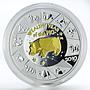 Niue 1 dollar year of the pig gilded silver coin 2019