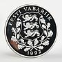 Estonia 10 krooni Barn Swallow bird proof silver coin 1992