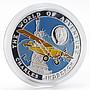 Afghanistan 500 afghanis Charles Lindbergh piedfort colored silver coin 1996