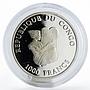 Congo 1000 francs Seafaring Endeavour Ship Clipper James Cook silver coin 2003