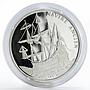 Congo 500 francs Ship Navire Ancien proof silver coin 1991