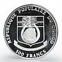 Congo 500 francs Ship Navire Ancien proof silver coin 1991