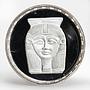 Egypt 5 pounds Sculpture of head proof silver coin 1993