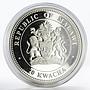 Malawi 20 kwacha Year of the Rabbit colored proof silver coin 2011