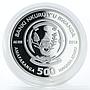 Rwanda 500 francs Year of the Snake crystals silver coin 2013