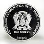 Sao Tome and Principe 1000 dobras Heidiland colored silver coin 1998