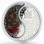 Fiji 1 dollar Two Coins Set Year of The Snake Yin and Yang Silver Coloured 2013