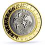 Isle of Man 1/2 crown Millennium Greenwich Meridian gold and titanium coin 2000