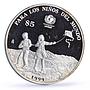 Mexico 5 pesos UNICEF Year of the Child Children Playing Kite silver coin 1999