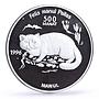 Turkmenistan 500 manat Red Book Wildlife Manul Cat Fauna silver coin 1996