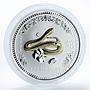 Australia, 1 Dollar, Lunar Year of the Snake silver gilded coin 1oz 2001