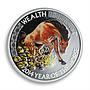 Tuvalu 1 dollar Lunar Good Fortune Wealth Horse color silver coin 2014