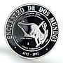 Nicaragua 5 cordobas Wildlife Congo Monkey silver coin 1994