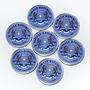 Somalia set of 7 coins Ships Sailboats colorized souvenir set 2016