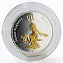 Mongolia 250 togrog Zodiac Virgo gilded silver coin 2007