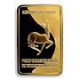 South Africa Elephant King of Africa wildlife gold plated bar rectangular token