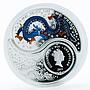 Fiji set 2 coins Year of the Dragon Ying Yang colored proof silver coin 2012