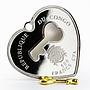 Congo 500 francs A Key to Your Heart colored proof silver coin 2017