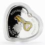 Congo 500 francs A Key to Your Heart colored proof silver coin 2017