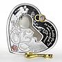 Congo 500 francs A Key to Your Heart colored proof silver coin 2017