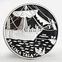 Tokelau 5 tala HMS Pandora Sailing Ship Boat proof silver coin 1993