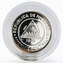 Nicaragua 10000 Cordobas 16th Winter Olympics Albertville 92 silver coin 1990