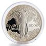 South Africa set of 4 coins 50,20,10,5 Cents Wildlife Elephant silver proof 2002