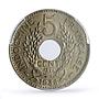 French Indochina 5 centimes State Coinage Coat of Arms MS63 PCGS Ni coin 1938