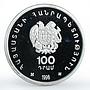 Armenia 100 drams XXXII Chess Olympiad in Yerevan proof silver coin 1996